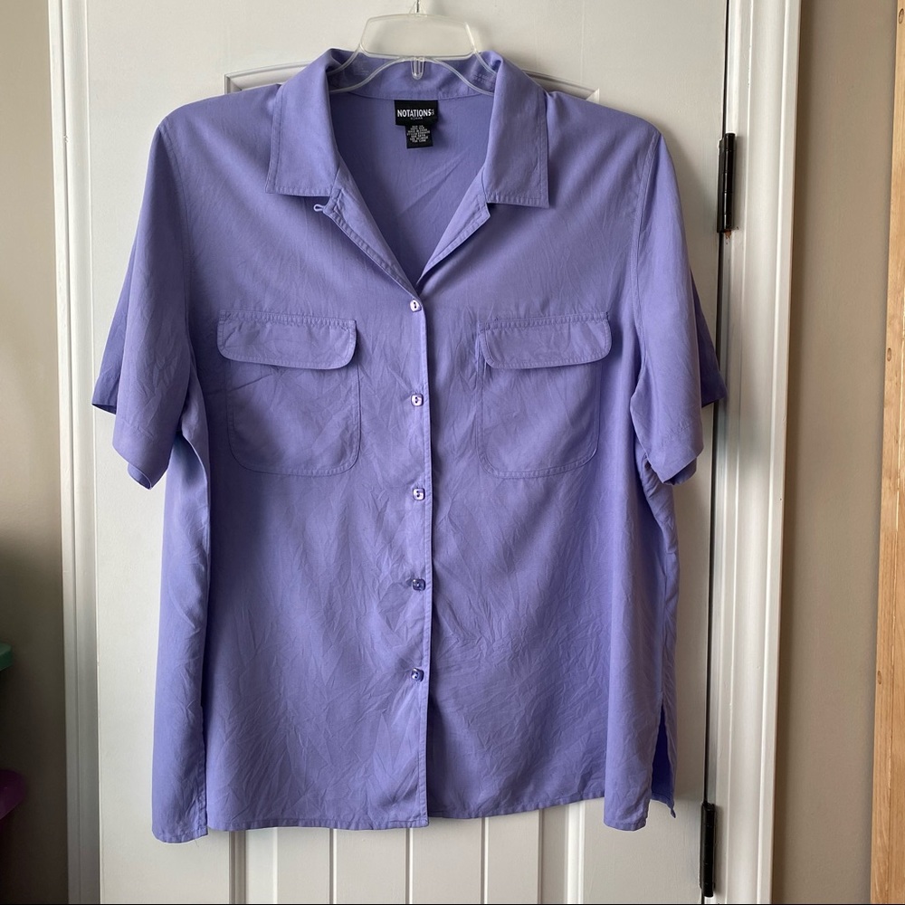 Notations Woman 100% silk short-sleeve blouse size 1X